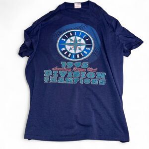 Oneita Men's Navy and Blue T-shirt